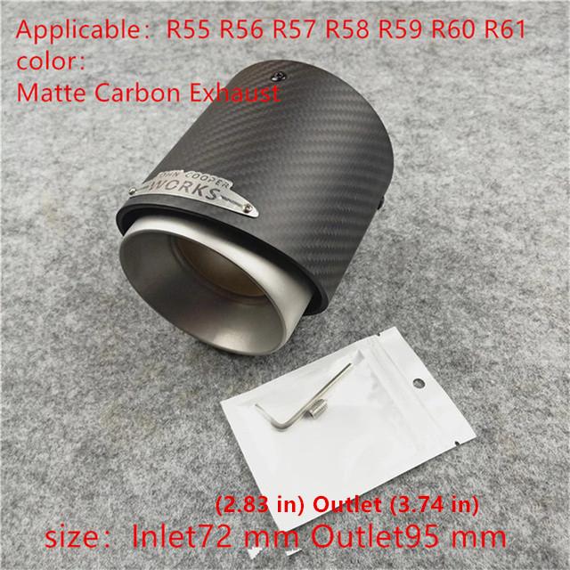 1 Pcs  For Mini Cooper F54 F55 F56 F57 R60 R61 F60 R55 R56 R57 R58 R59 S JCW Carbon Exhaust Tip Pipe Car Accessories