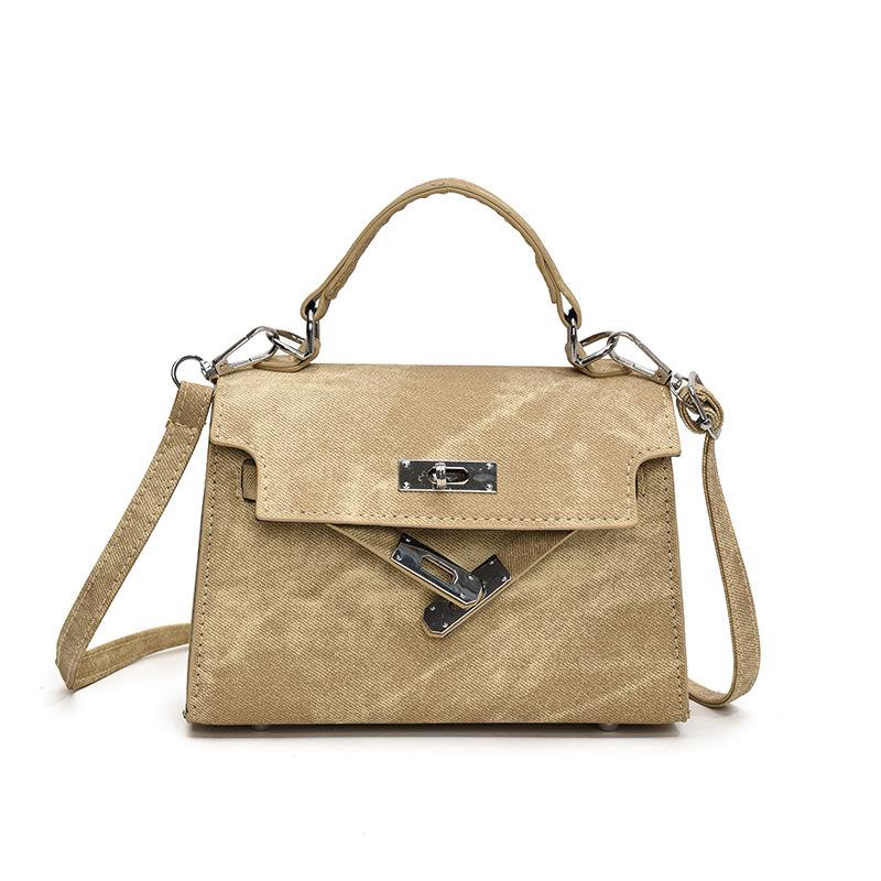 

Versatile ins portable small bag women s 2025 new trendy fashion texture Kelly bag summer high-end messenger bag хакі