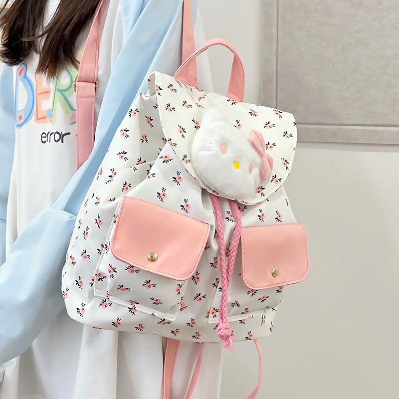 Cartoon Floral Boys And Girls Backpack Cute Cute Cat Elementary School Bag Bucket Children Bag