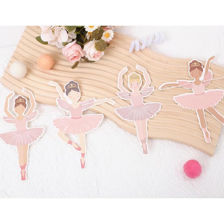 Ballet Girls Birthday Decorations - Ballerina Party Garland,Pink Ballet Banner,Girls Dance Party Hanging Garland Photo Props,Ballerina Wedding Party