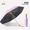 New hand-opened 8-bone vinyl weather and rain parasol folding sunscreen parasol three-fold sun umbrella fixed