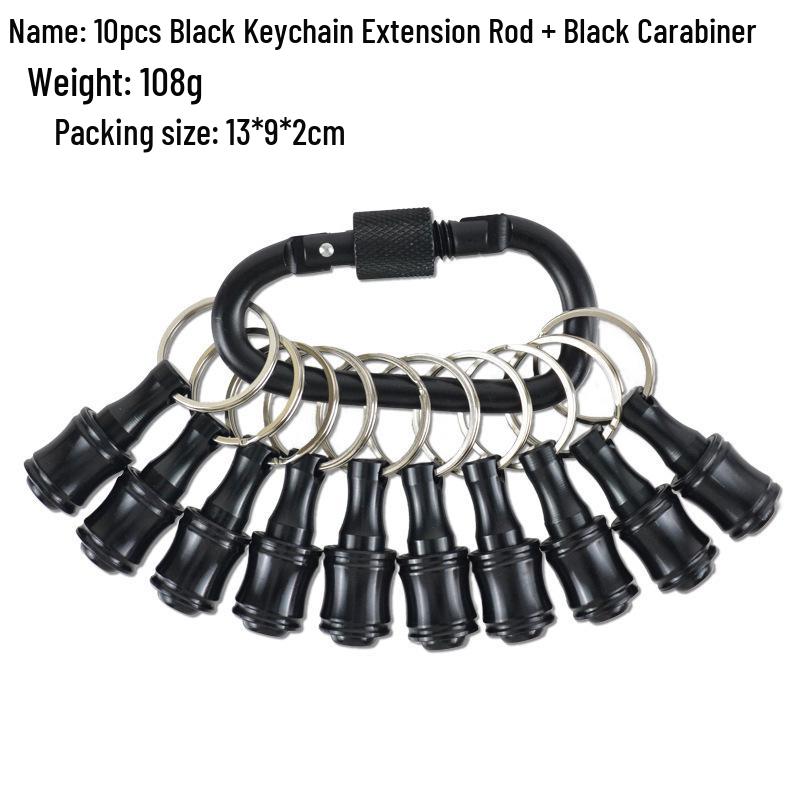 6-Piece Colorful Keychain Set: Extension Rods and Mountaineering Buckle with 1/4" Hex Drill Bit Storage Extension Rod