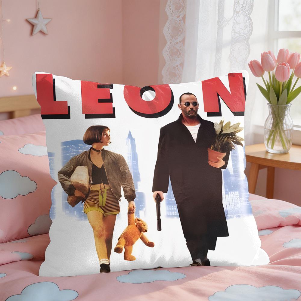 LLeon PPoster Classic Film Cushion Cover Square Short Plush Pillow Case Living Room Sofa Home Decor Funda X