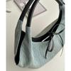 Vintage Bow Denim Handbag Women New Harajuku Patchwork Chic Casual Shoulder Bags Ladies Hot Girls Blue Underarm Bag