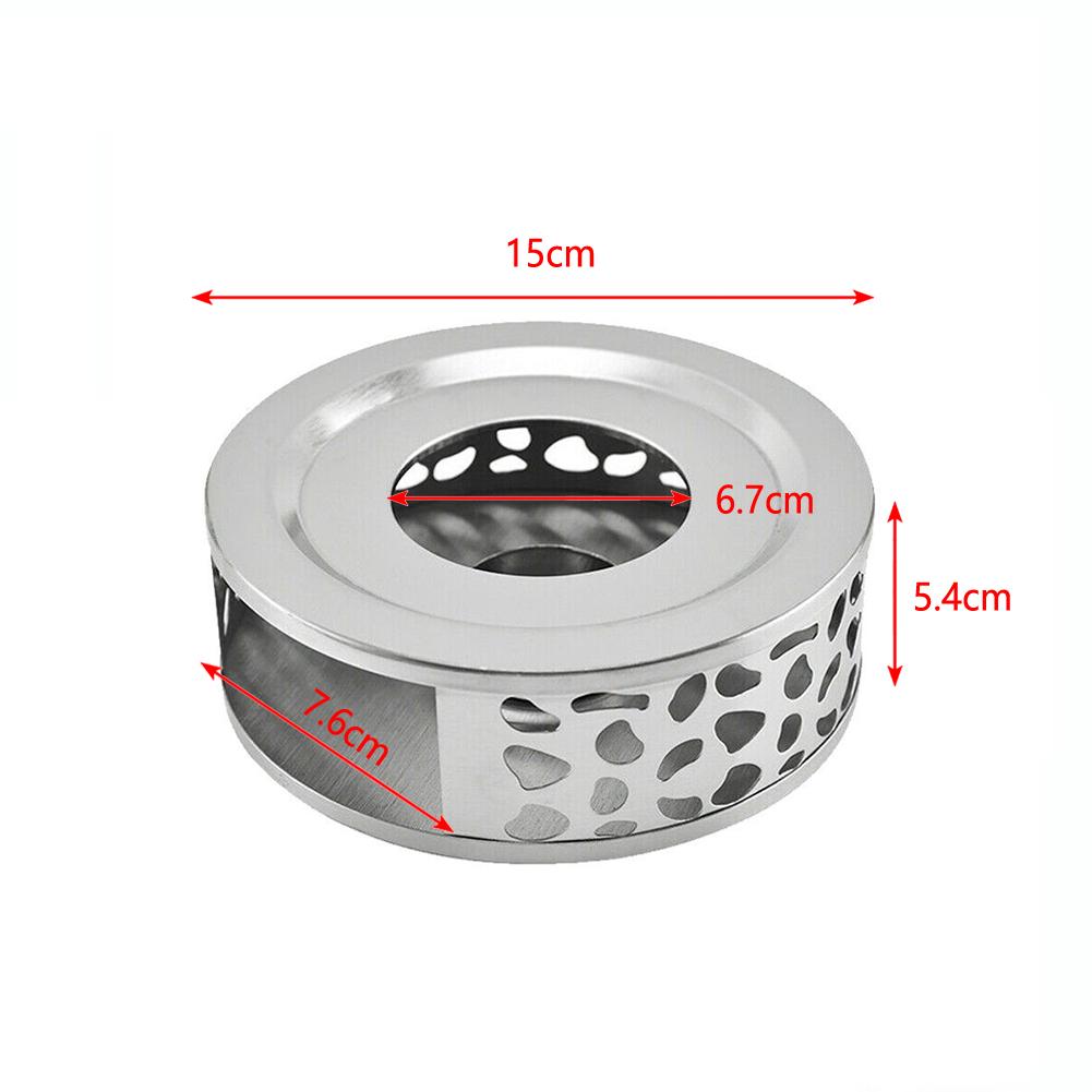 Tea Warmer Household Tea Coffee Milk Stand Round Base Candle Heater Hollow Out Steel Heater Stand For Teapot Cups