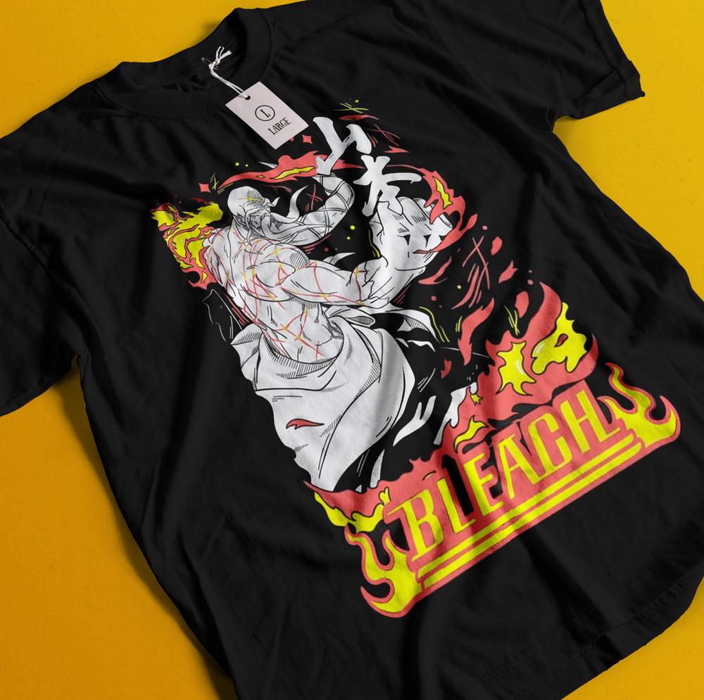 

Bleach Anime Tshirt Yamamoto T-Shirt Aizen Tee Ichigo Nel Zaraki Kenpachi Shirt 4XL