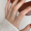 Elegant Korean Style Minimalist Geometric Ring For Women With Adjustable Copper Band