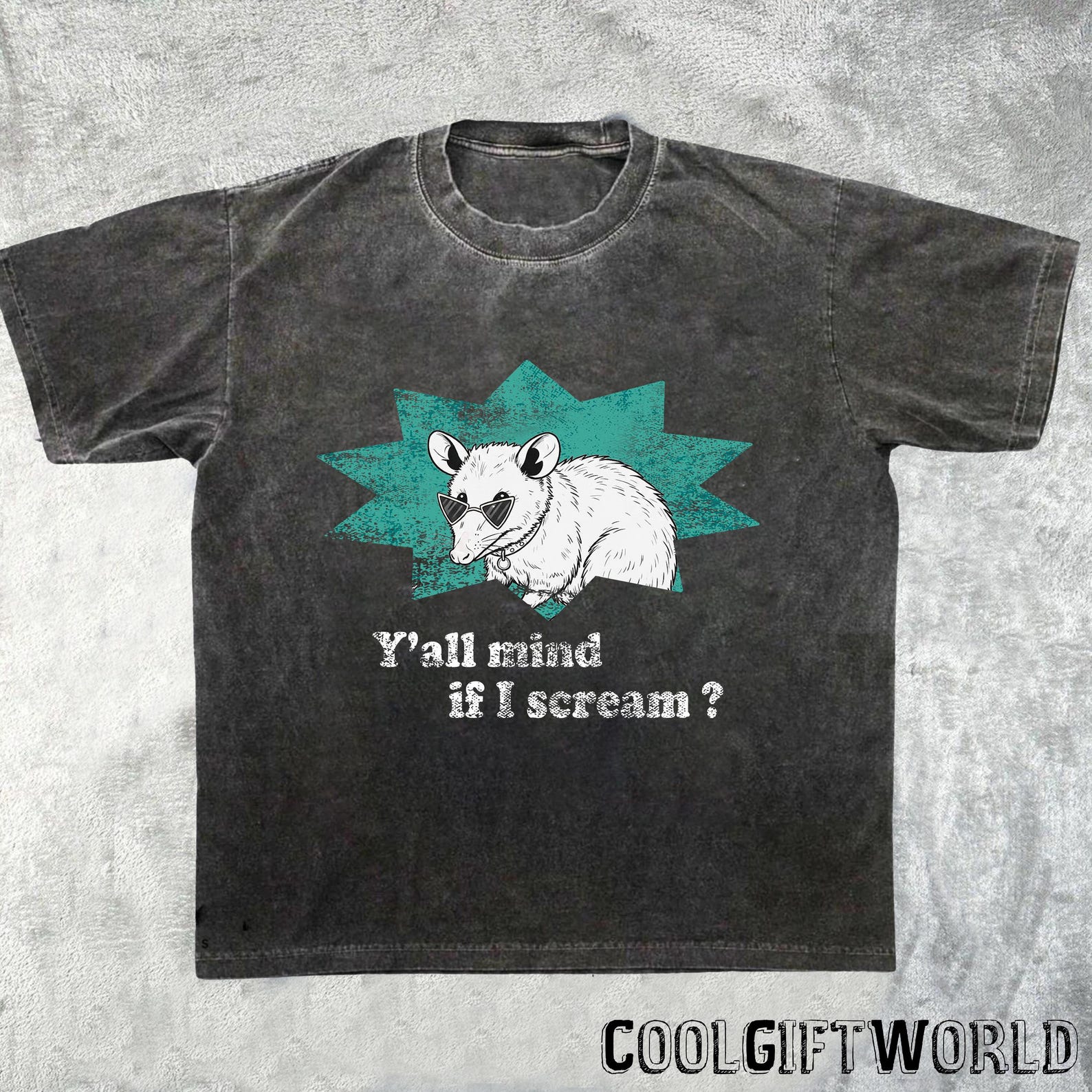 Y all Mind If I Scream T Shirt, Sarcastic Retro Animal Graphic Tee M