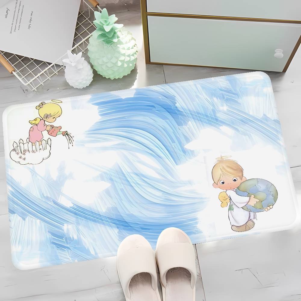 Precious Moments Cute Floor Mat Rectangle Anti-slip Home Soft Badmat Front Door Indoor Outdoor Mat Welcome Doormat