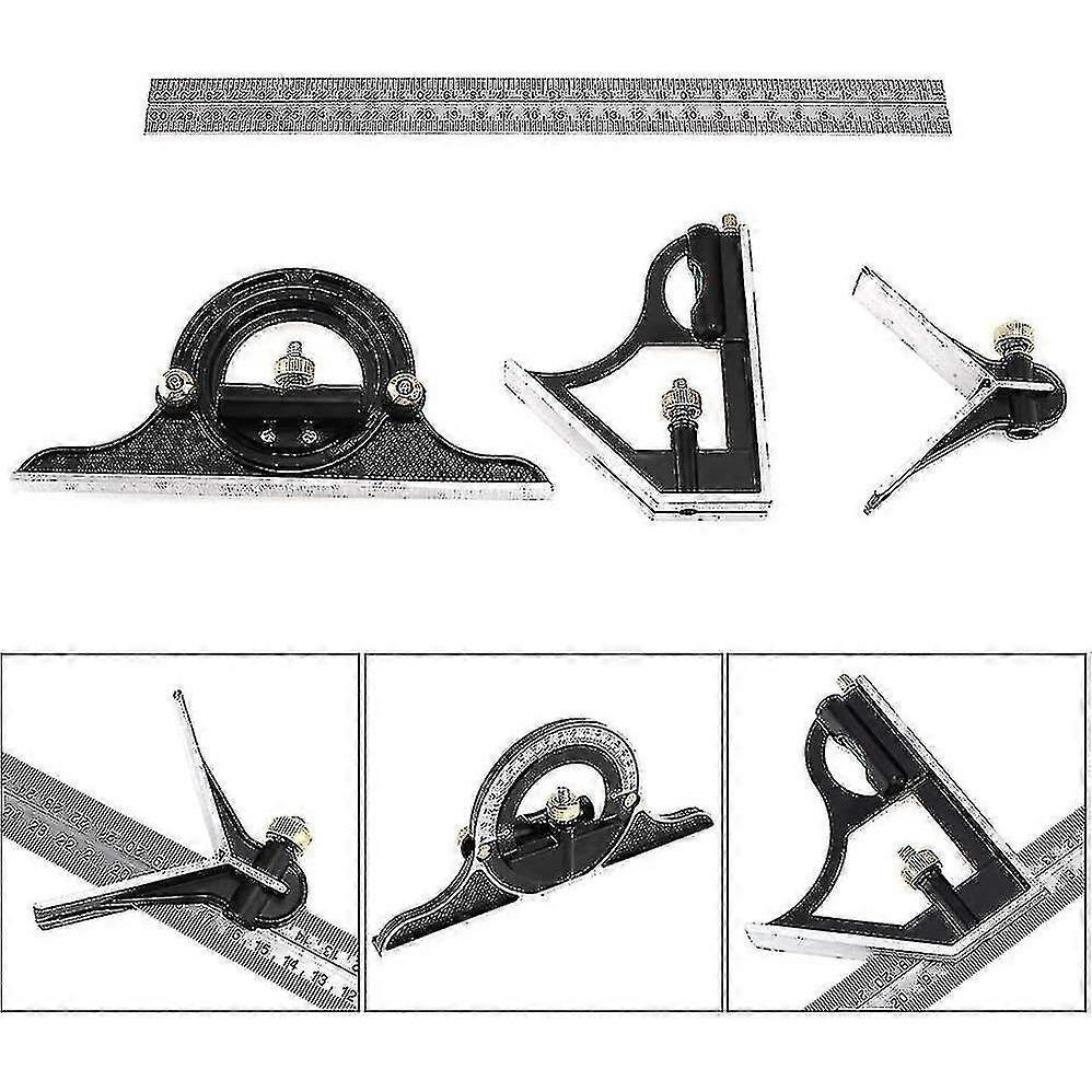 300 Mm Combination Angle Ruler,combination Square,right Angle Ruler,multifunctional Stainless Steel Measuring Tool Angle, Adjustable Engineer Measurin