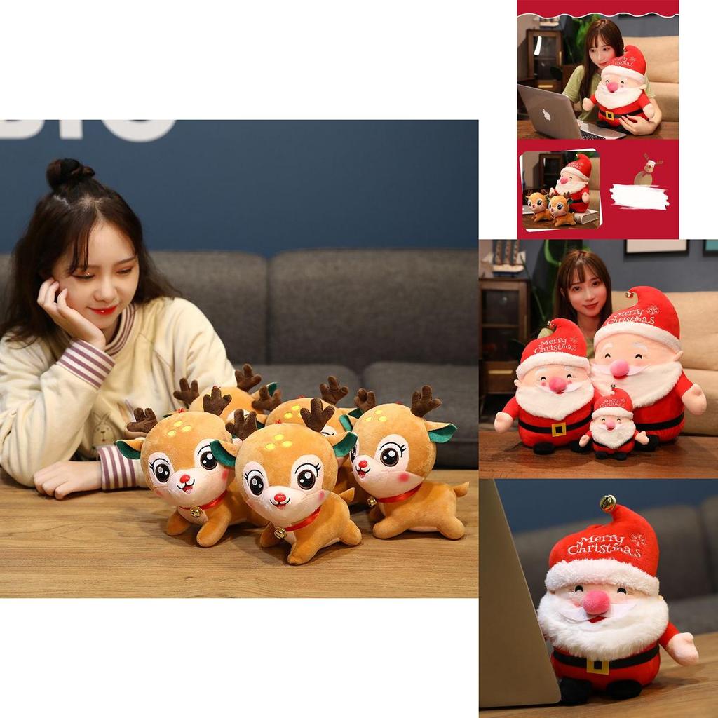 Soft And Adorable 20cm Santa Deer Plush Toy For Christmas Holiday Gifts