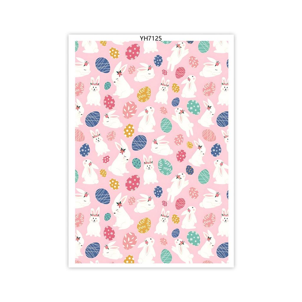 Water Soluble Clay Transfer Sheets Easters Rabbits Colored Eggs Transfer Paper Earrings Making Tool for Jewelry Making