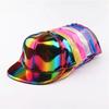 New Fashion Unisex Faux Leather Baseball Cap Men Hip Hop Adjustable Strapback Peaked Hats Outdoor Rainbow Reflective Dad Hat