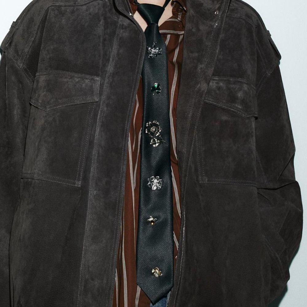 Korejská květinová kravata Hmyzí dekorace Košilová kravata Temperamentní Kamínková kravata Vystoupení