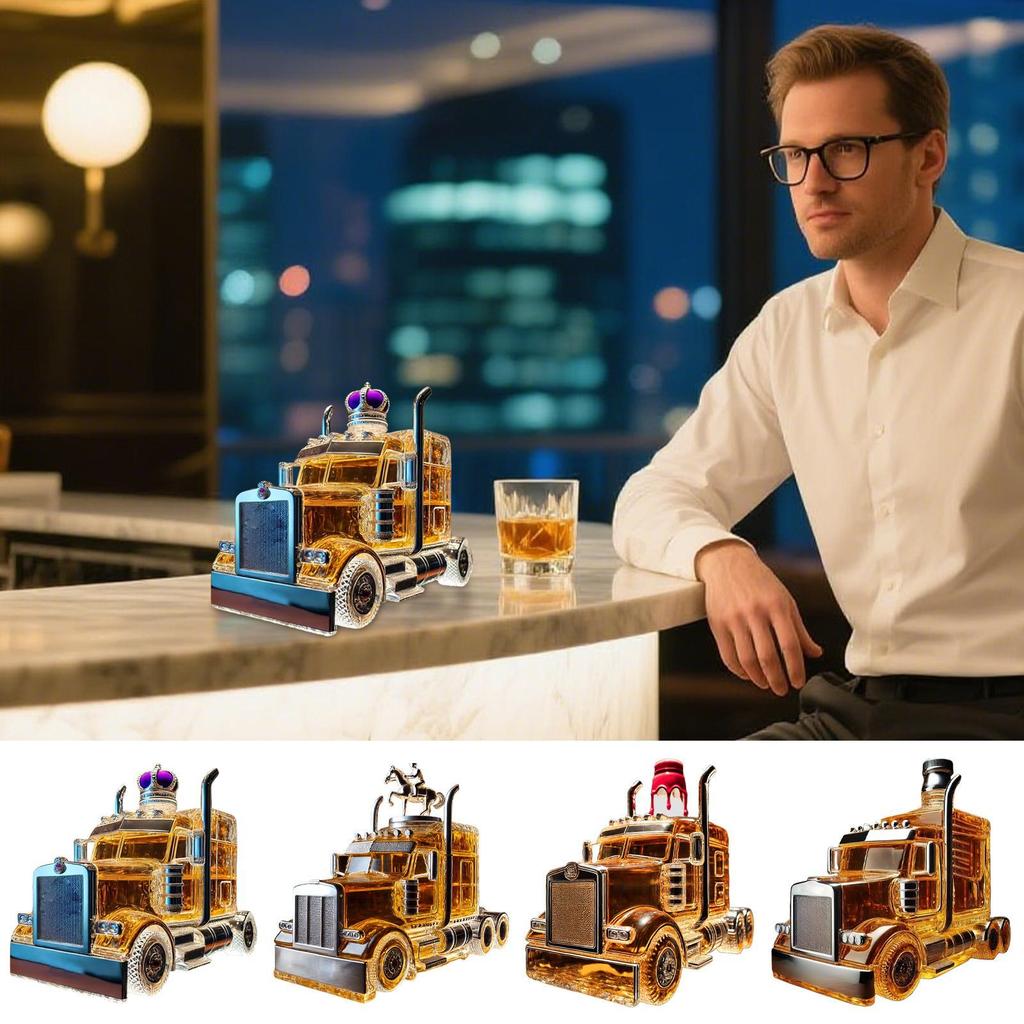 Bourbon Decanter Half Truck Bourbon Dispenser 375ml Vintage Liquor Container With Interesting Stopper For Hosting Brunch Beer