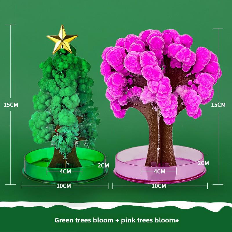 Brad de Crăciun Magic Colorat - Cadou de Brad de Hârtie Înflorit și Cristalizat