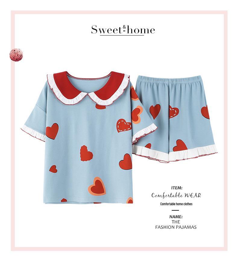 Women's Pure Cotton Short-Sleeve Pajama Set - Home Style, Clearance Event, Lightweight Design