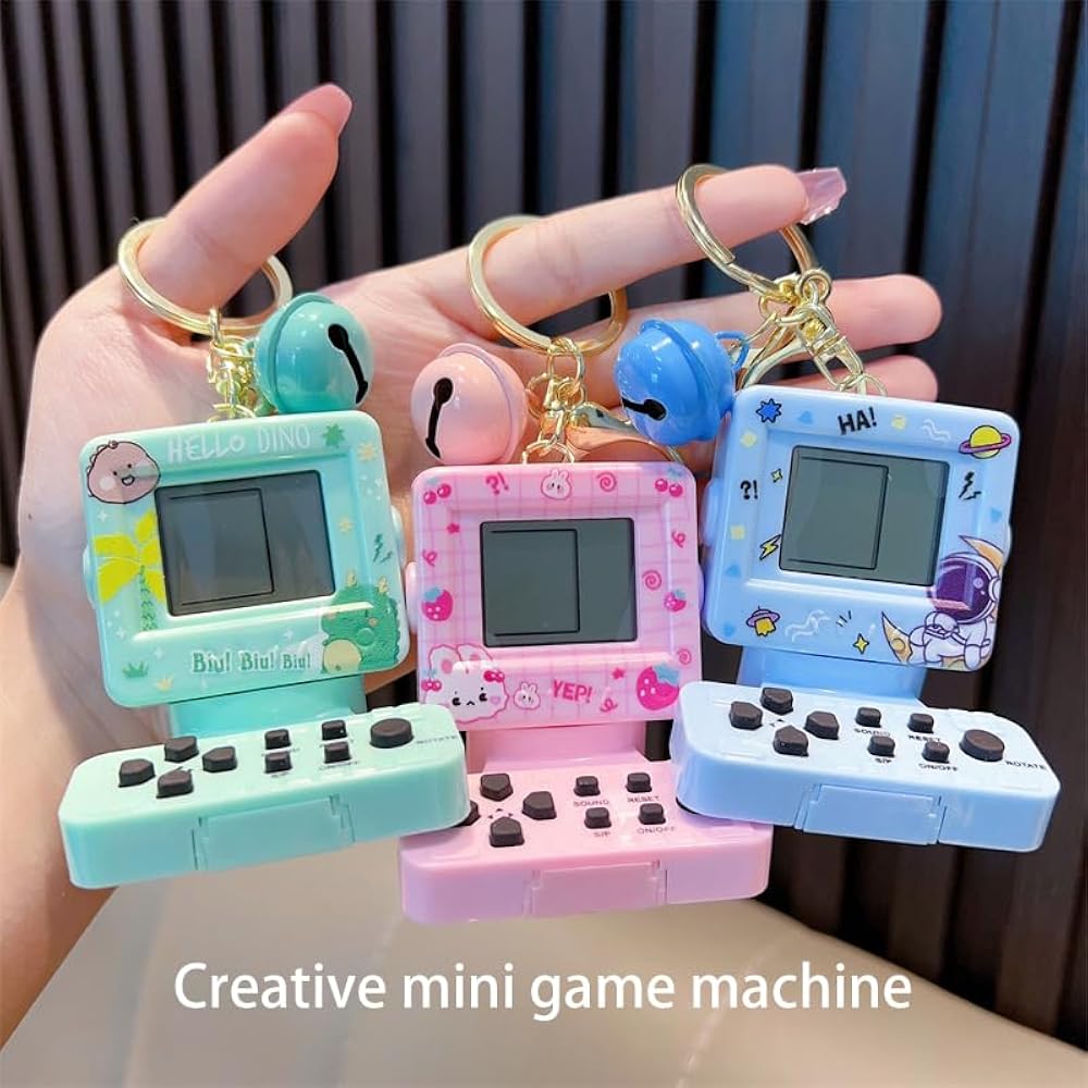Tetris Portable Game Console Key Holder Nostalgic Toy Cute Key Ring Car Key Key Chain Pendant Kid...