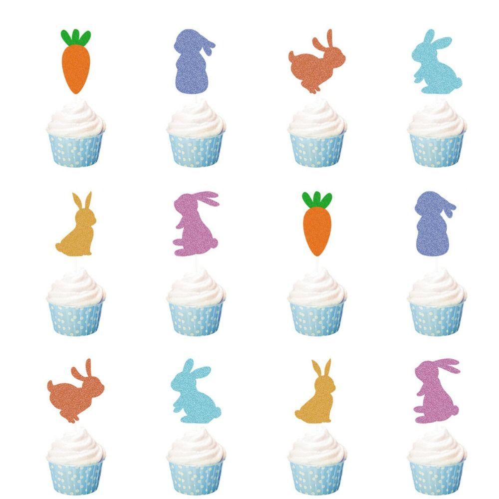 Creative Easter Party Decorations Cute Happy Easter Decor Handmade Rabbit Egg Banner  Cake Supplies
