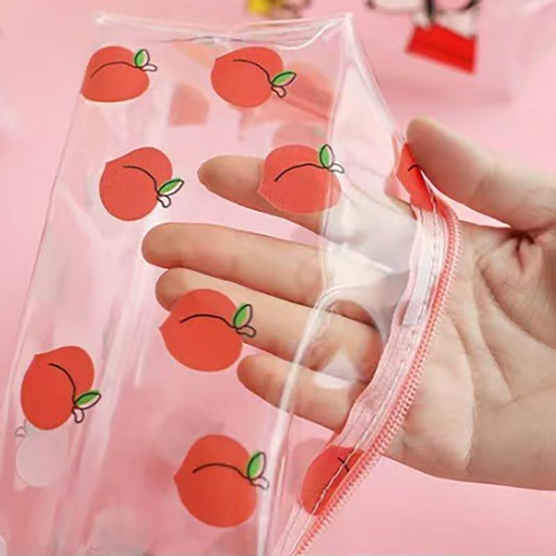 Pu Waterproof Cosmetic Bag Portable Large Capacity Transparent Wash Bag Travel Frosted Cosmetic Organizer Swimming Bag