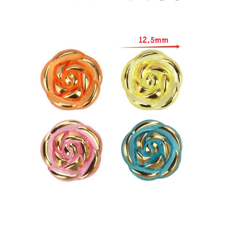 30 Pezzi Bottoni Fiore Rosa Acrilico Bottoni Camicie Maglioni Accessori Cucito Artigianato Fai da Te
