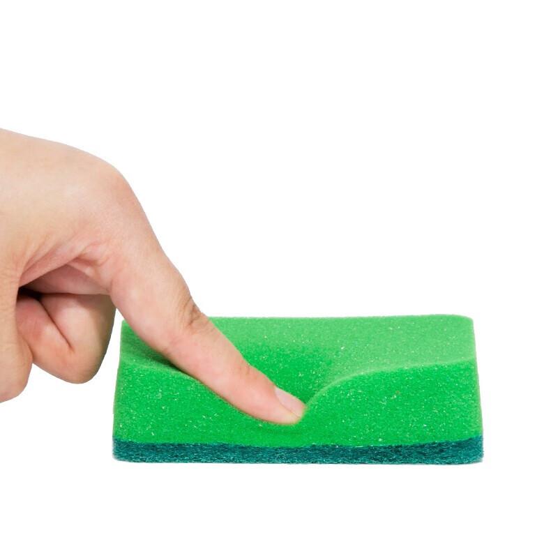 MIAOJIE Sponge Scouring Pad, 16 Pieces, Dish Washing Sponge, Degreasing Pad In Four Colors for Kitchen Use, Household Cleaning Tool