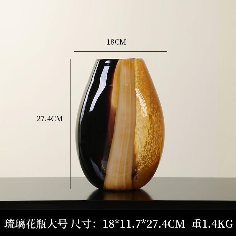 

Современная простая стеклянная ваза, подходящая по цвету, роскошная художественная ваза, украшение гостиной, может быть украшена гидропонным цветочным устройством