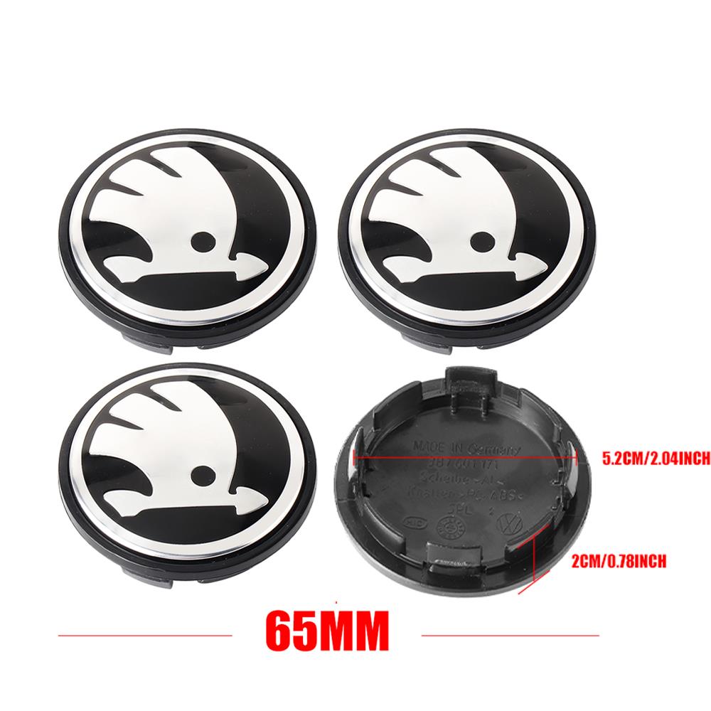 REOY4 4pcs 55/65mm Car Original Wheel Center Cover Hub Cap Emblem Decoration For Skoda Kodiaq Superb Yeti Karoq Rapid Fabia RS Octavia