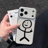 Funny Cartoon Matchman Electroplated Glossy Phone Case for iPhone 17 16 Air 11 12 13 14 15 Pro Max 7 8 Plus XR Protective Cover