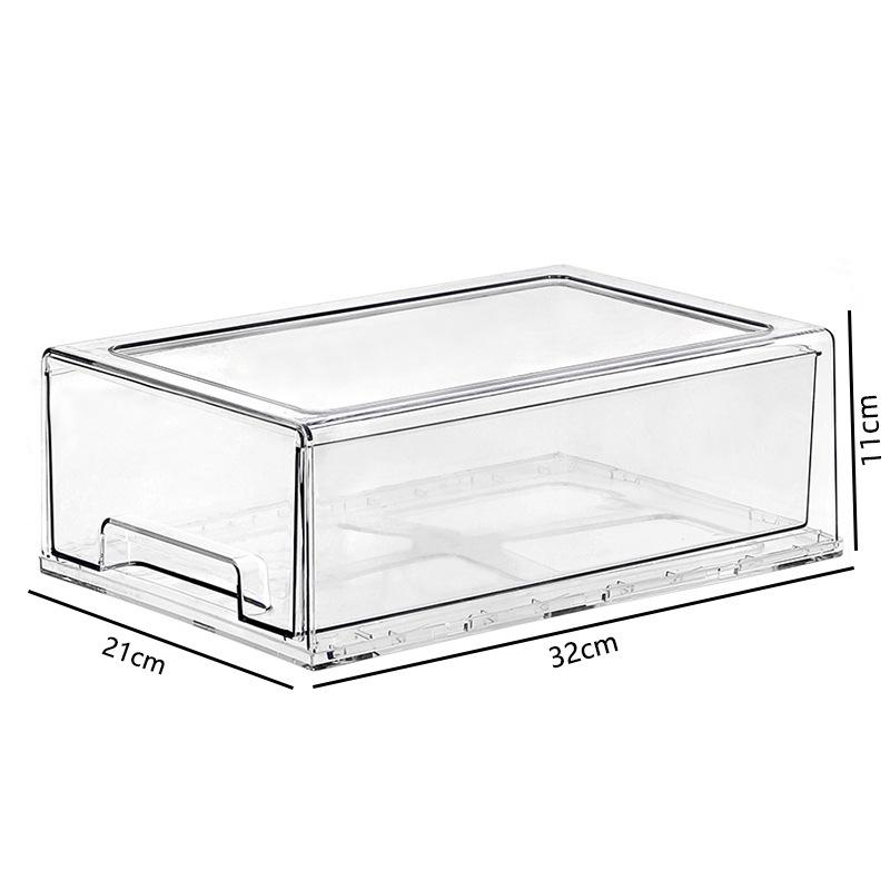 Clear Multilayer Refrigerator Organizer Box for Food, Fruit, Eggs, and Dumplings