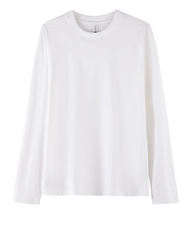 Women's Round Neck Long Sleeve Solid Oversized Top 100% Combed Cotton Basic Layering T Shirt Casual Daily Wear 2026 Spring Outfit