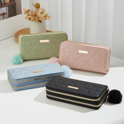 Triangular Argyle Sequin Clutch Wallet 2024 – Trendy Long Multifunctional Card Slot Design