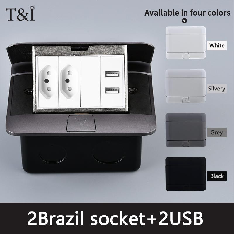 Hidden Ground PLUG Socket,Power Sockets With USB Charge Port,16A Russia Eu FR HDMI Standard POP-UP Floor Outlets 146x120mm