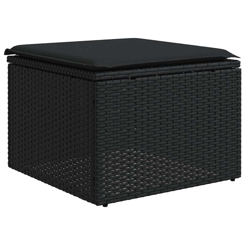 Vidaxl 10-Cz. Zestaw Wypoczynkowy Do Ogrodu, Poduszki Czarny Rattan Pe