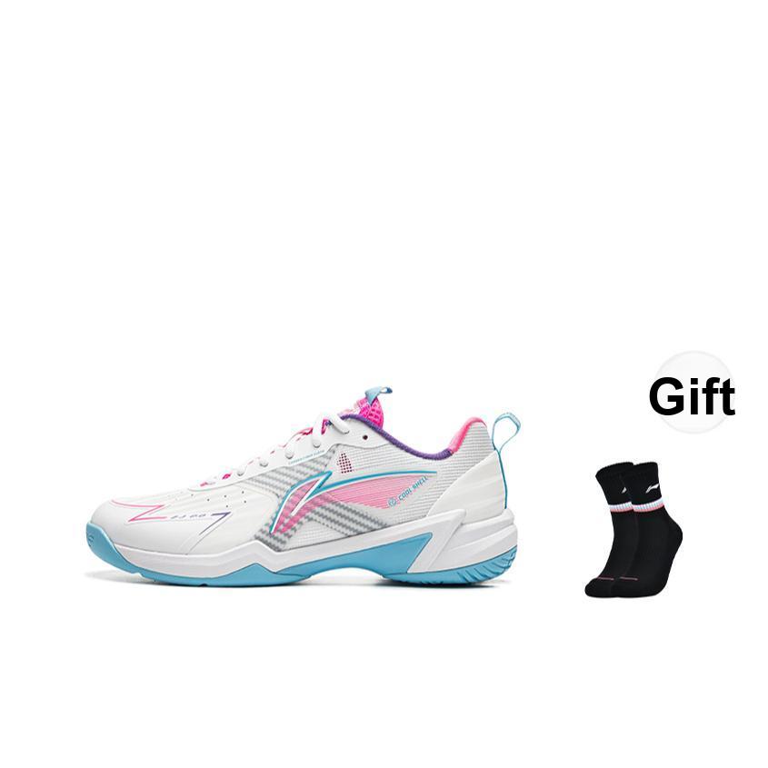 New LiNing Anti-Slip Wear-Resistant Low-Top Badminton Shoes Unisex White Blue AYZU019-2