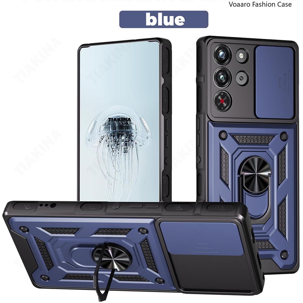 Slide Lens Armor Funda for ZTE nubia RedMagic 10 Pro 5G Case for ZTE nubia RedMagic 10 Pro 5G Case Magnetic Ring Stand Cover