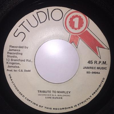 7inch Record LONE RANGER - Tribute To Marley SO0404 Studio One 2014 Jamaica Reggae, Ska & Dub Used