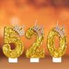 1pc Golden Crown Number 0-9 Cake Decor Candles for Birthday Wedding Anniversary Party DIY Cake Decoration Supplies