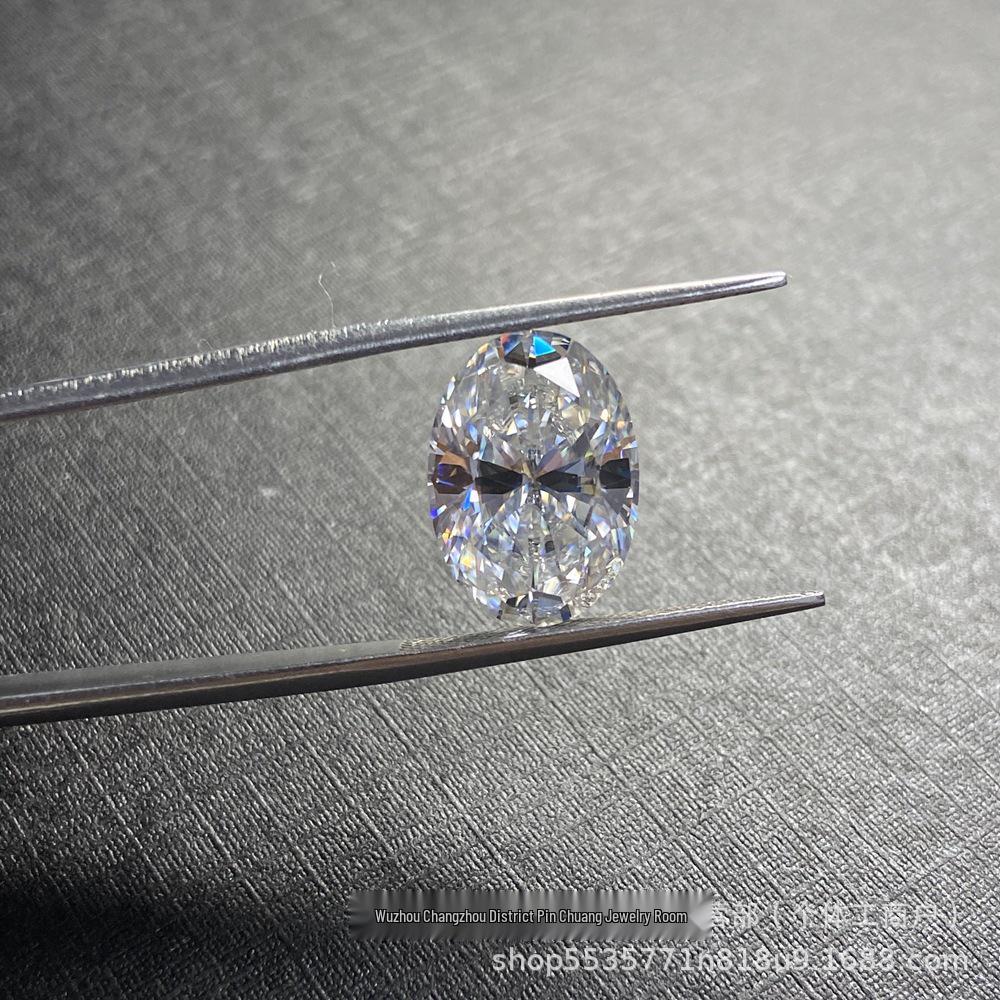 D-Color Egg-Shaped Moissanite Synthetic Silicon Carbide Gemstone, 0.3-8 Carats, Pointed Bottom, Faceted Loose Stone. 3x5 mm