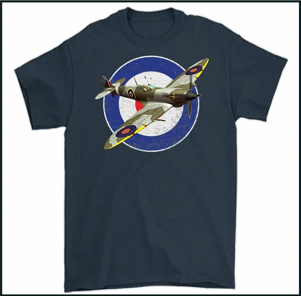 Battle of Britain WWII RAF Spitfire Supermarine Fighter TShirt Summer Cotton Short Sleeve ONeck Mens T Shirt New S3XL