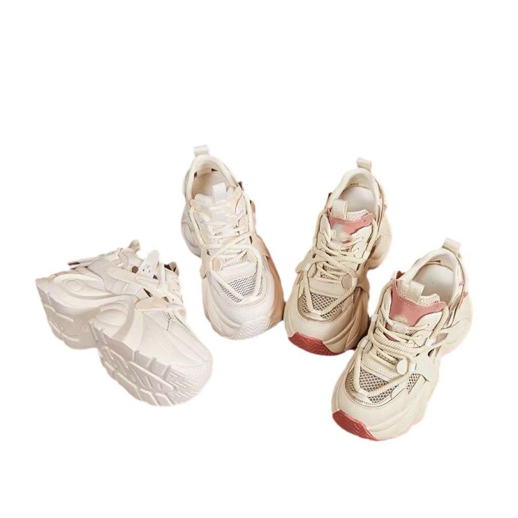 Dad Shoes Women's Mesh Hollow Sandals Casual Shoes Fashionable Versatile Thick Sole Inner Height Increase Women's Shoes Spot