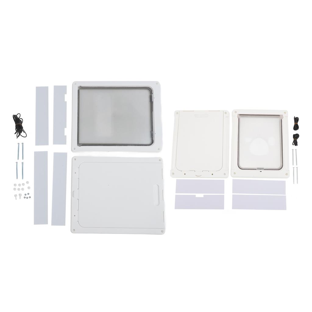 Pet Flap Door Noiseless 2 Way Weather Resistant Interior Exterior Cat Dog Door for Pet Crate Enclosu