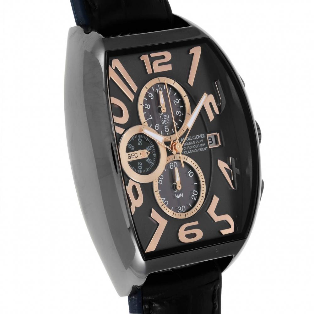 [Angel Clover] Watch DOUBLE PLAY SOLAR Black Dial Stainless Steel Solar 44MM Regular Warranty DPS38GY-BK Men's