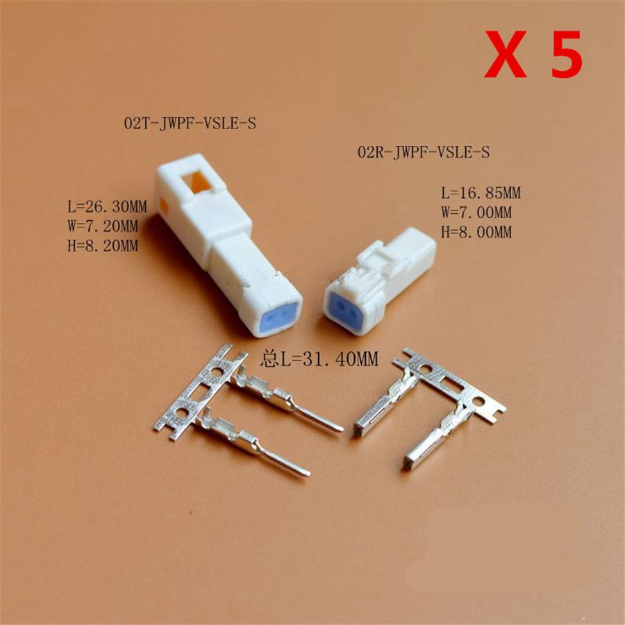 5 Sets 2 Pin Way Male Or Female Automotive Connector Plug Housing Wire Connector Terminal