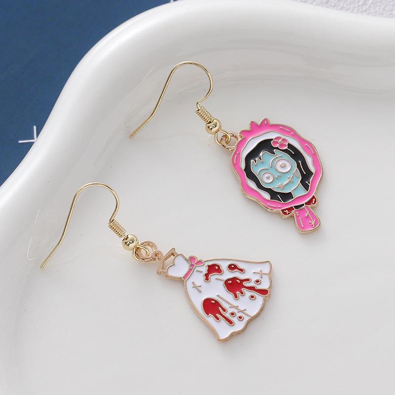 

Pink Ghost Witch Skull Halloween Earrings – Women’s Trendy Cartoon Accessories