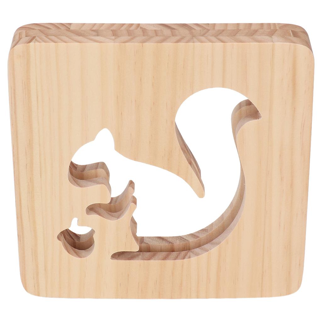 Nursery Night Light Cute Squirrel Hollow Design Soft Warm LED Light USB Power Night Light Lamp for