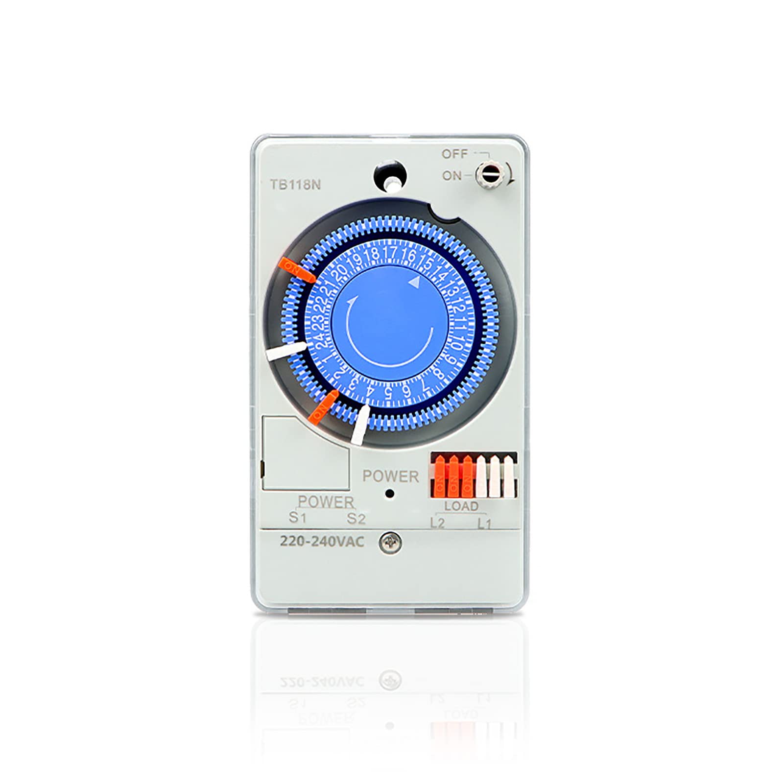 

Mechanical Time Switch, TB118N 220VAC Automatic 24-Hour Low Power Consumption Time Switch for Water Heater Street Light