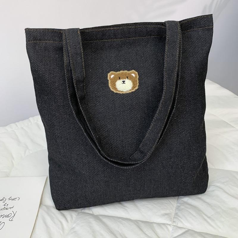 

Вышивка Милый Мультяшный Медведь Зайчик Джинсовая Сумка Через Плечо