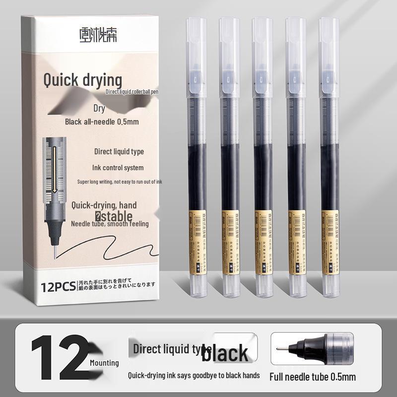 

Ручка-роллер с прямыми чернилами - Черный гель, Большая емкость, Быстросохнущие 0.5mm