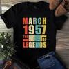 March 1957 The Birth Of Legends Vintage Unisex Men's and Women's T-shirts